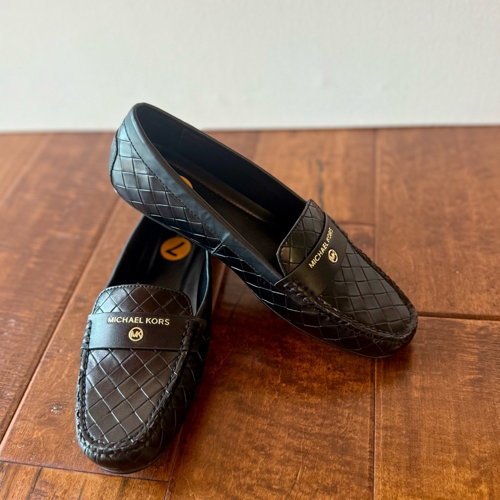 Michael Kors Black Quilted Slip-On Loafers